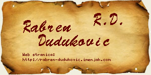 Rabren Duduković vizit kartica